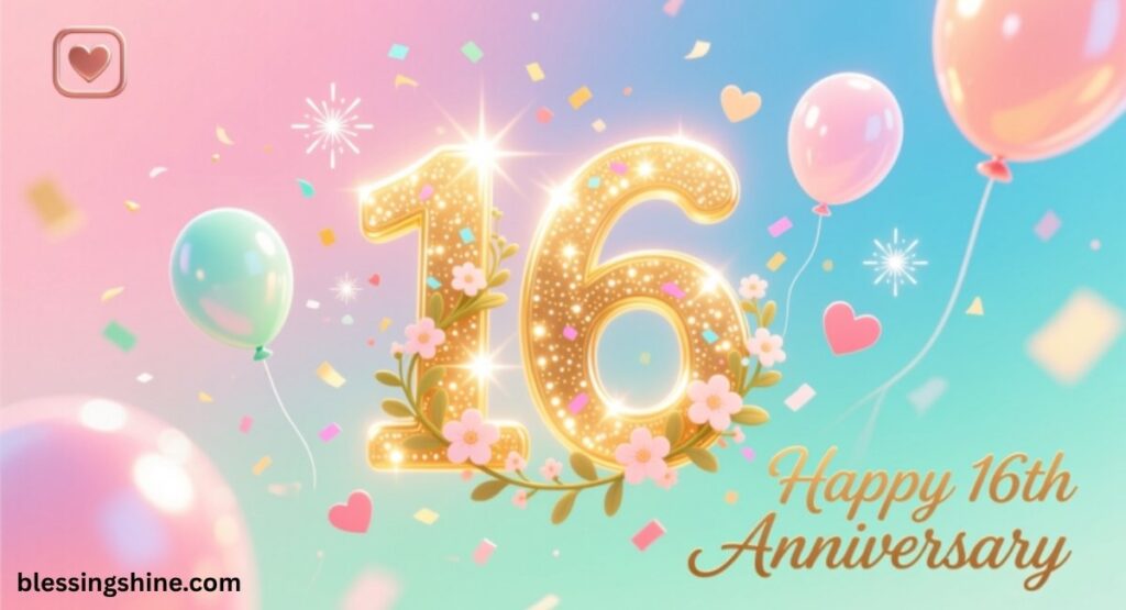 Happy 16th Anniversary Wishes for Social Media